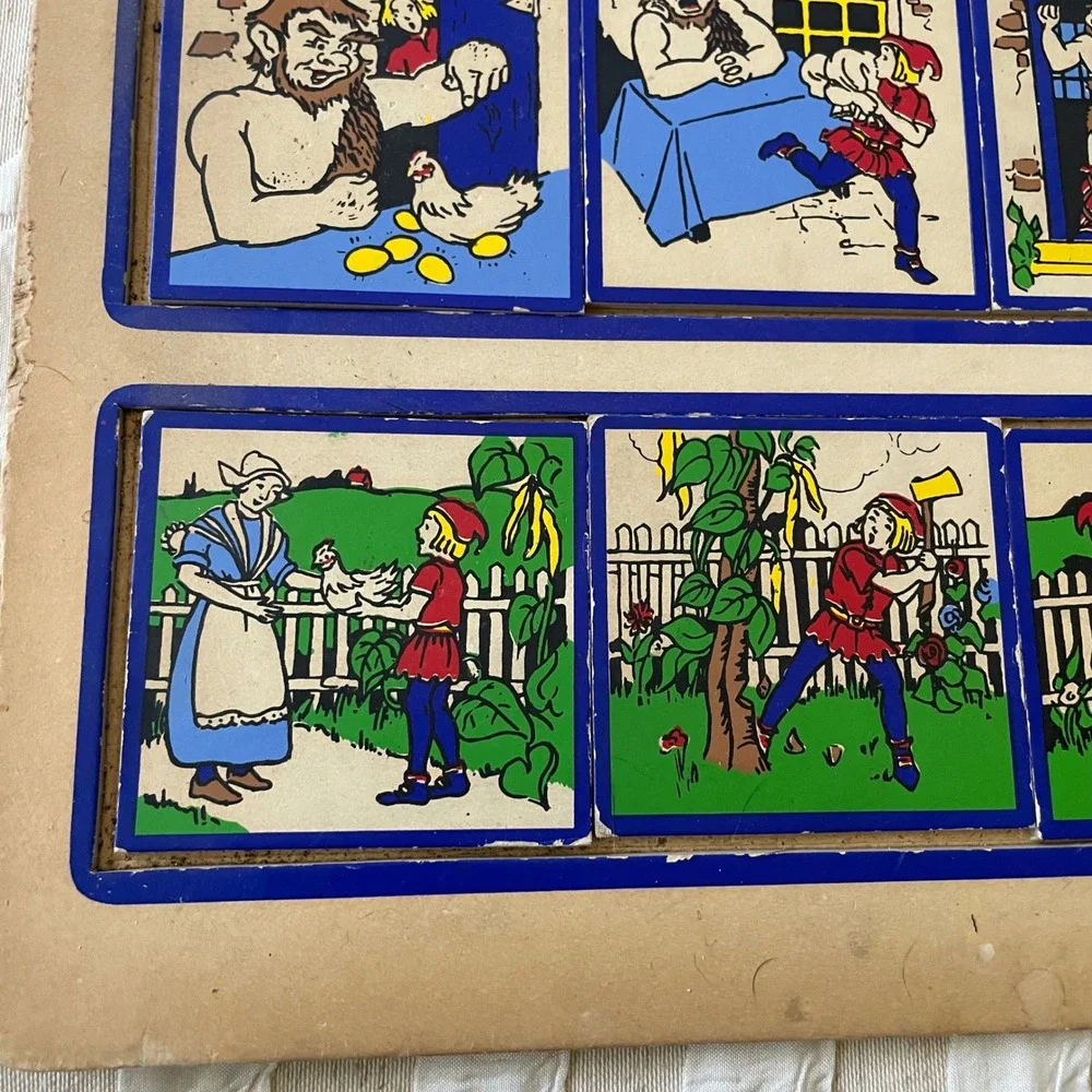 Vintage See-Quees by Judy Jack and the Beanstalk Wooden Sequence Puzzle 110124